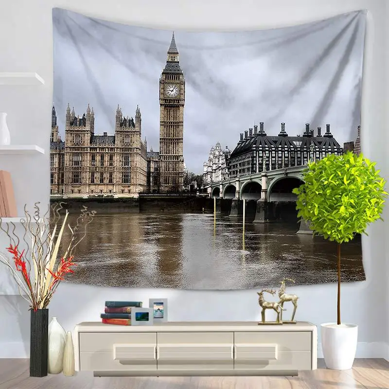 

Miracille City Street Bridge Printing Decorative Wall Art Tapestry Wall hanging Dorms Tapestries Beach Throw Towel Table Cloth