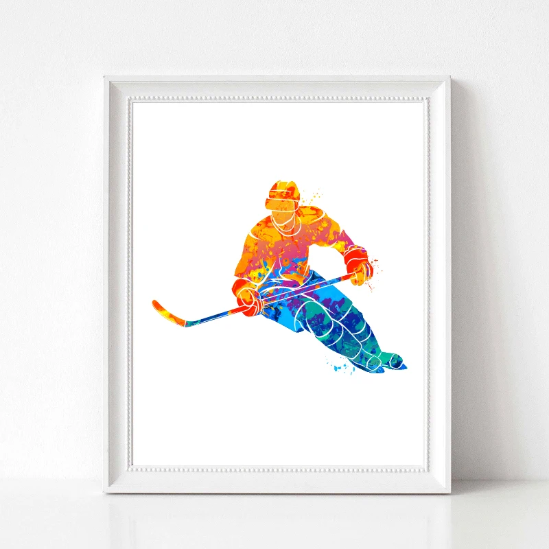 Hockey Player Poster Prints Home Decor