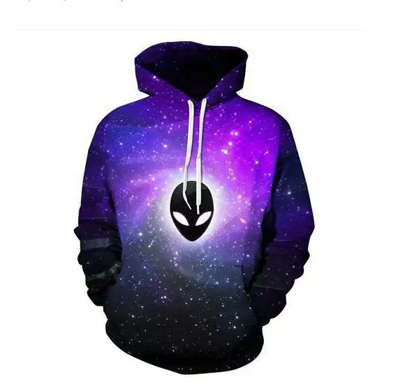 Чужой Galaxy Космос Толстовка 90 "s fashion Galaxy толстовка унисекс весна зима Фиолетовый Длинные рукава Повседневный Топ