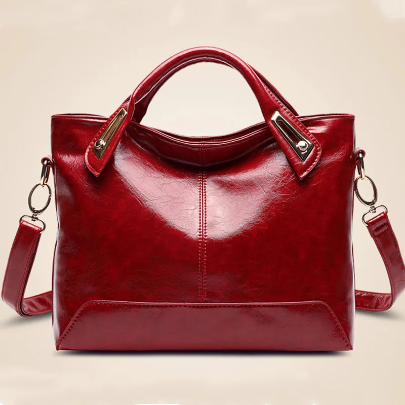 

Hot NEW 2018 Women Hand bags Famous Brand Leather Handbag Red Fashion Retro crossbody Messenger Women Leather Bags LY096