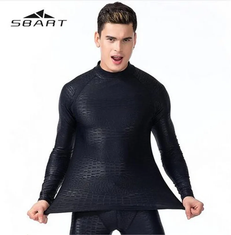 

SBART Swimming Suit For Man Long Sleeves Rash Guards Quick-Dry Diving Suit Snorkeling Swimming Surfing Rash Guard Long Sleeves