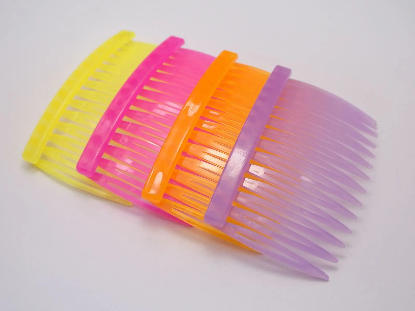 100 Mixed Color Plastic Hair Clips Side Combs Pin Barrettes 70mm for