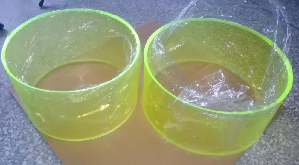 

20x20inch acrylic drum shells undrilled (no holes) with 45 degree bearing edge no seam