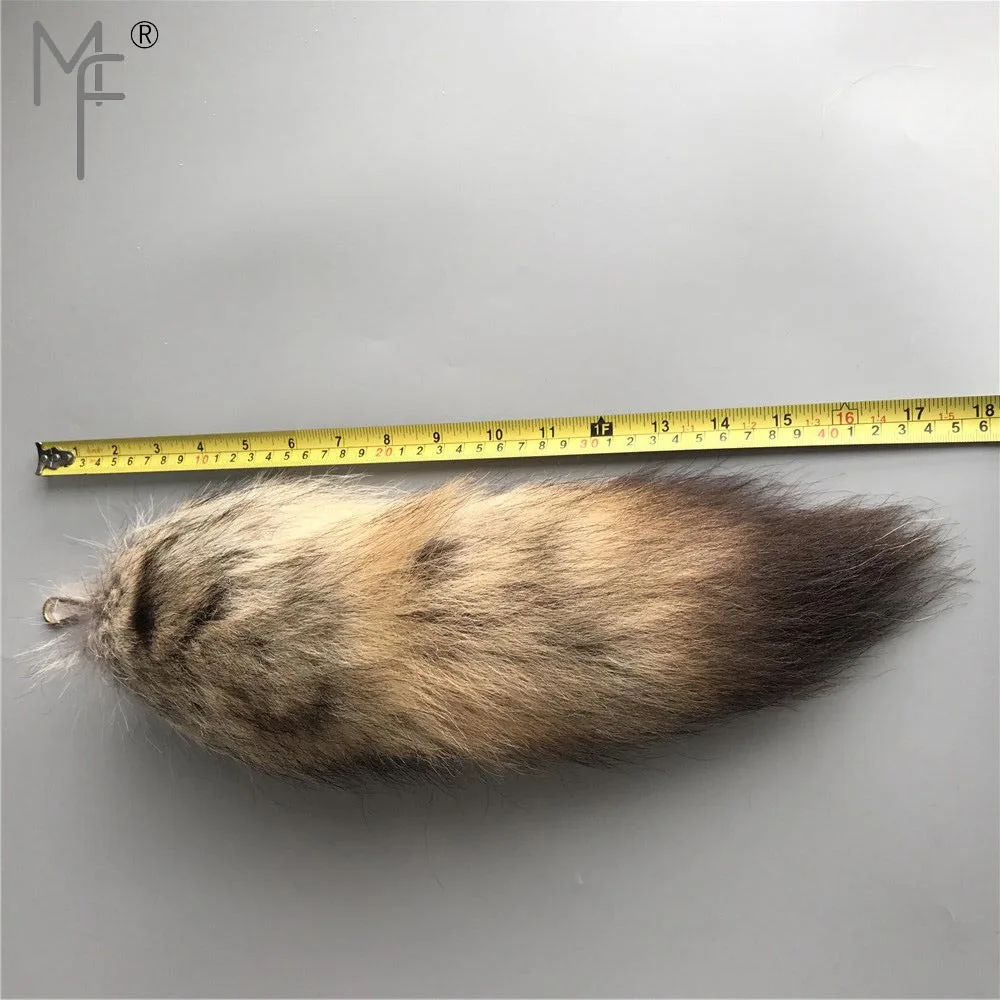 Bush Coyote Wolf Real Fur Tail Keyring Bag Charm Cosplay Toy Bag Car Accessories