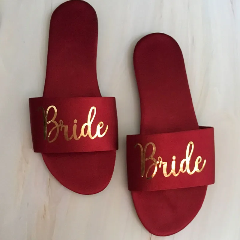 Принадлежности для вечеринки-девичника; свадебные тапочки для невесты; вечерние туфли для девичника; Лидер продаж - Цвет: RED