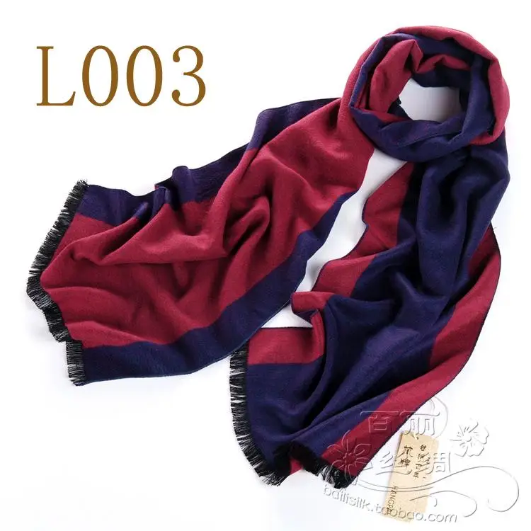 Silk warm and delicate 8 mulberry silk men's scarf to warm up and down black and white grey 005 male scarf