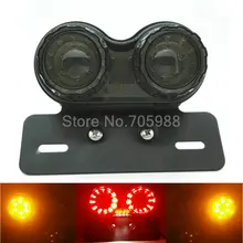 Schwarz Objektiv NEUE dual Cat Eye Rücklicht Kundenspezifische Nummernschild licht Motorrad blinker und bremslicht