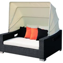 Sigma Европейский стиль ротанга мебель уличный шезлонг с солнцезащитным козырьком