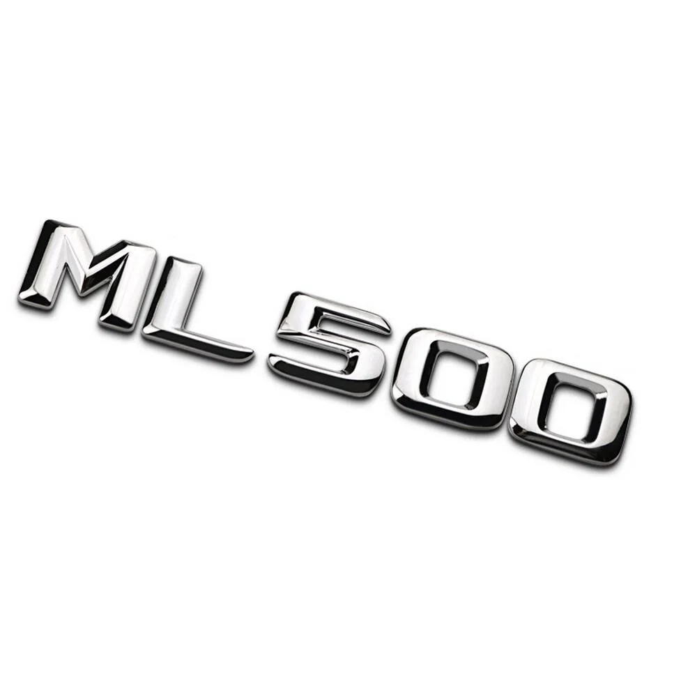 

Chrome Shiny Silver " ML 500 " Car Trunk Rear Letters Word Badge Emblem Letter Decal Sticker for Mercedes Benz ML Class ML500
