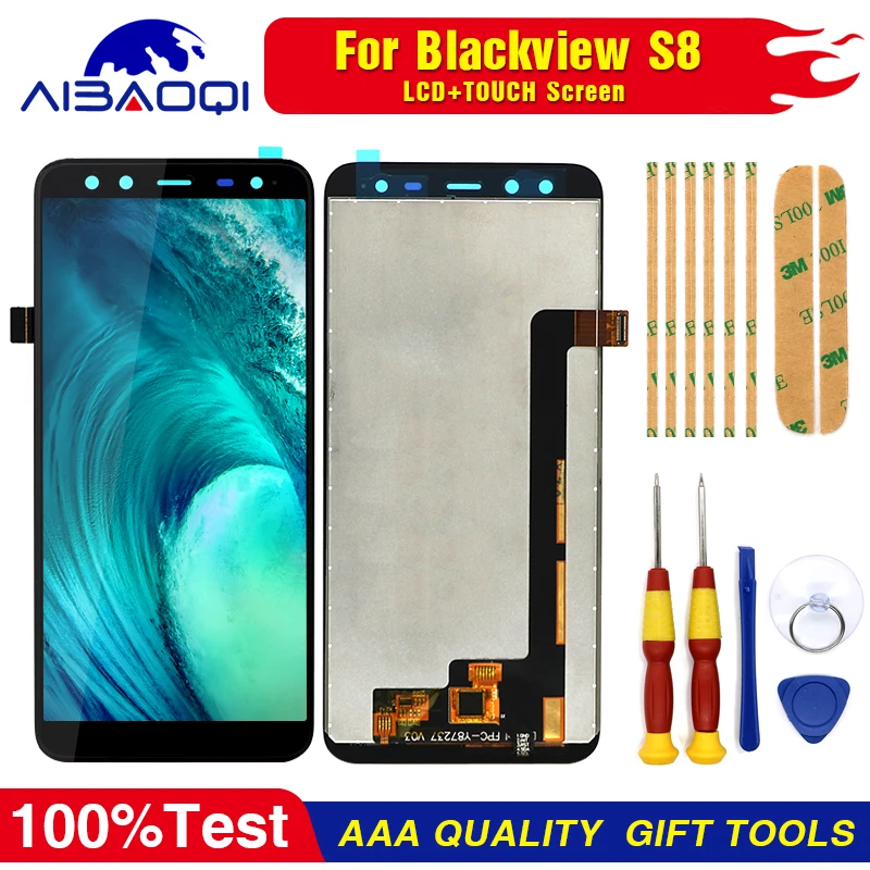 100% Оригинальный ЖК дисплей Blackview S8 + сенсорный экран в сборе для инструменты 3M