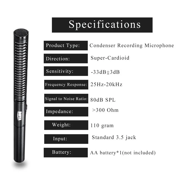 Boya BY-PVM1000 Professional Condenser Shotgun Microphone – JG Superstore