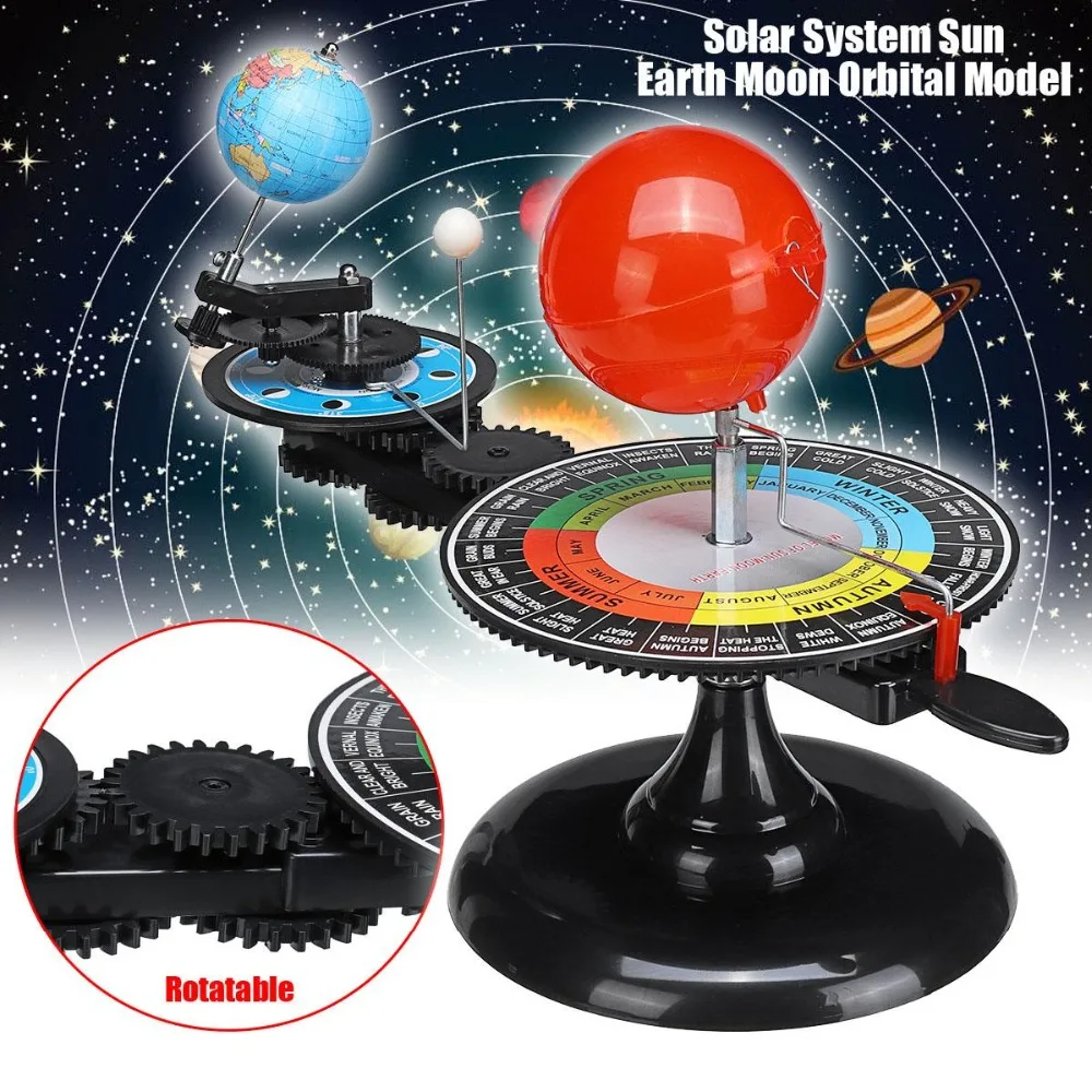  Solar System Globes Rotatable Earth Sun Moon Orbital Planetarium Model Geography Astronomy Science  - 32990376093