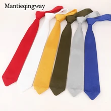 Mantieqingway твердые тонкие галстуки мужские трикотажные шеи галстуки для свадьба 7 см модные полиэфирные костюмы галстуки Corbatas платье с поясом