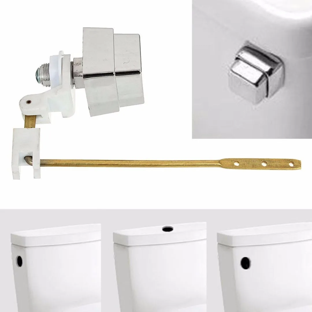 1pc Side Mount Master Plumber Toilet Tank Lever Flush Handle Brass Arm Push Button