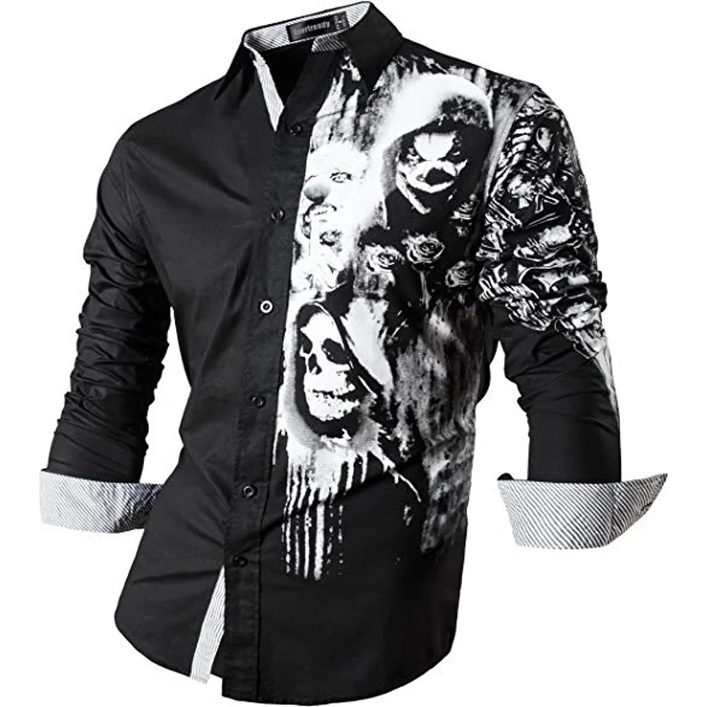 Sportrendy Men's Slim Fit Long Sleeves Casual Button Down Dress Shirts JZS041 