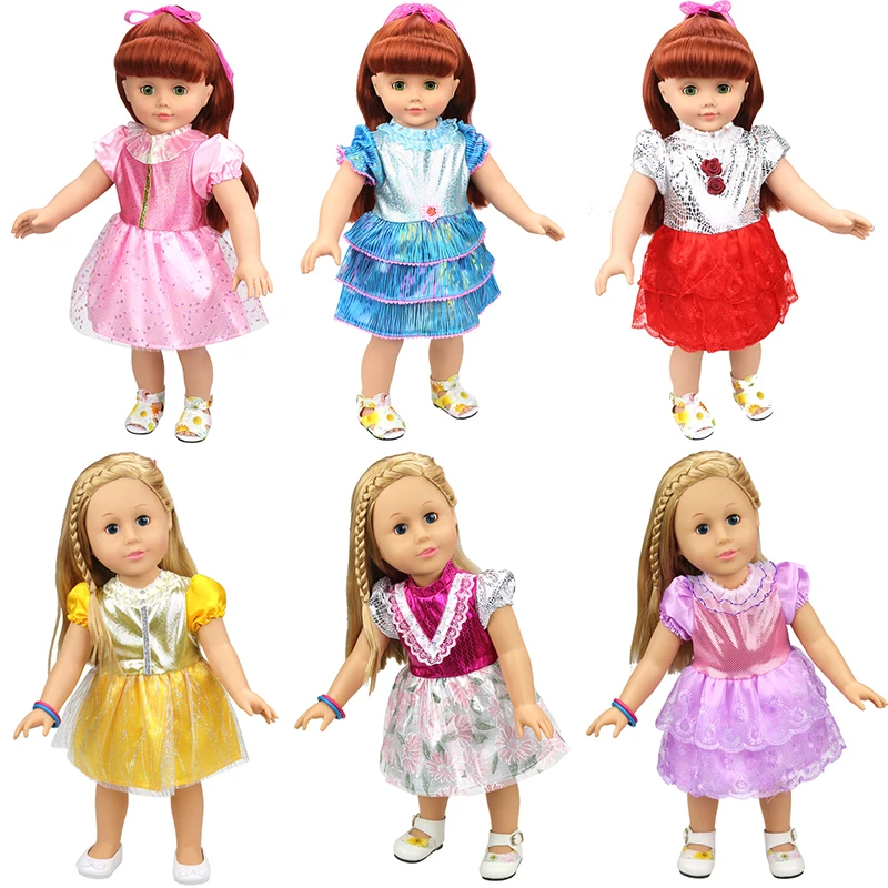 New Arrival 6 Style Pretty Colorful Cute Dress for 18 inches AG Doll