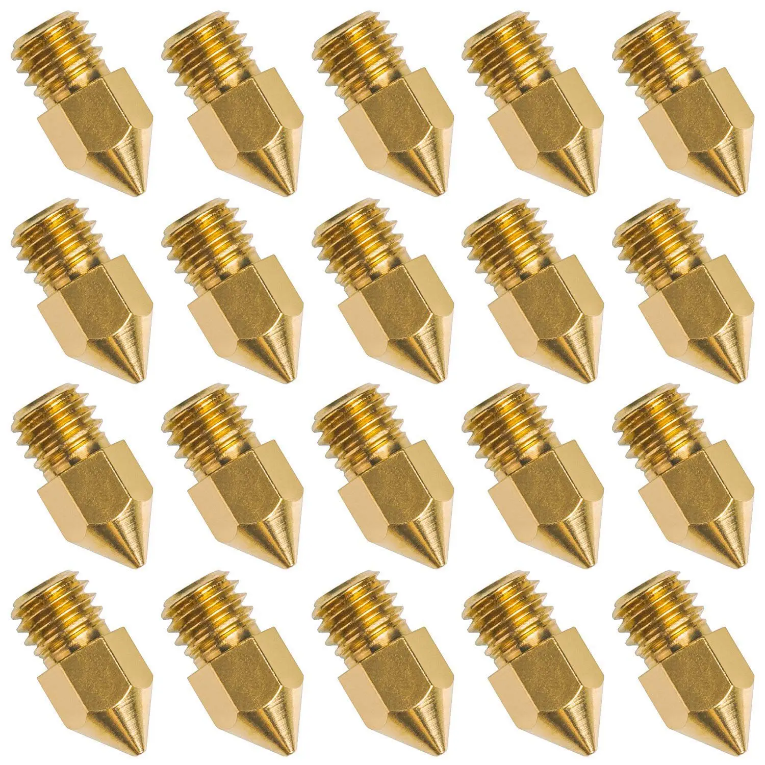 

20 PCS 3D Printer Nozzle 0.4mm MK8 Extruder Head for Creality Cr10