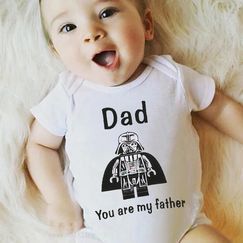 

Novel Newborn Baby Girls Boys Short Sleeve Letter Print Dad You Are My Father Cotton Jumpsuit Baby Clothes White Hot