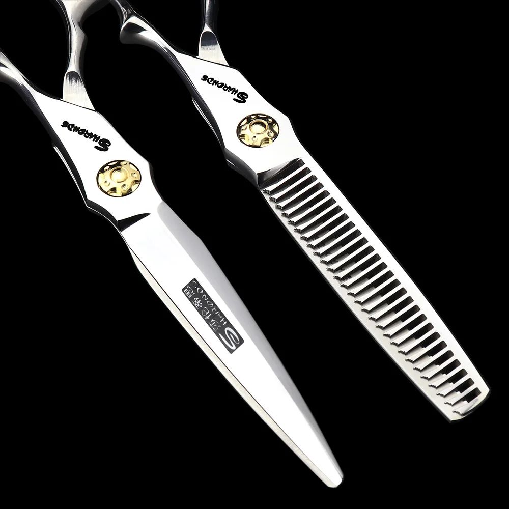 Профессиональные Парикмахерские ножницы Sharonds Парикмахерские ножницы Япония 440c ножницы для резки нержавеющей стали 6 дюймов ножницы для волос