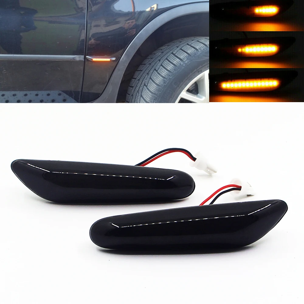 

Sequential Flashing Amber LED Turn Signal Dynamic Side Marker Light For BMW X3 E83 X 1 E84 E60 E82 E88 E46 E90 E91 E92 E93