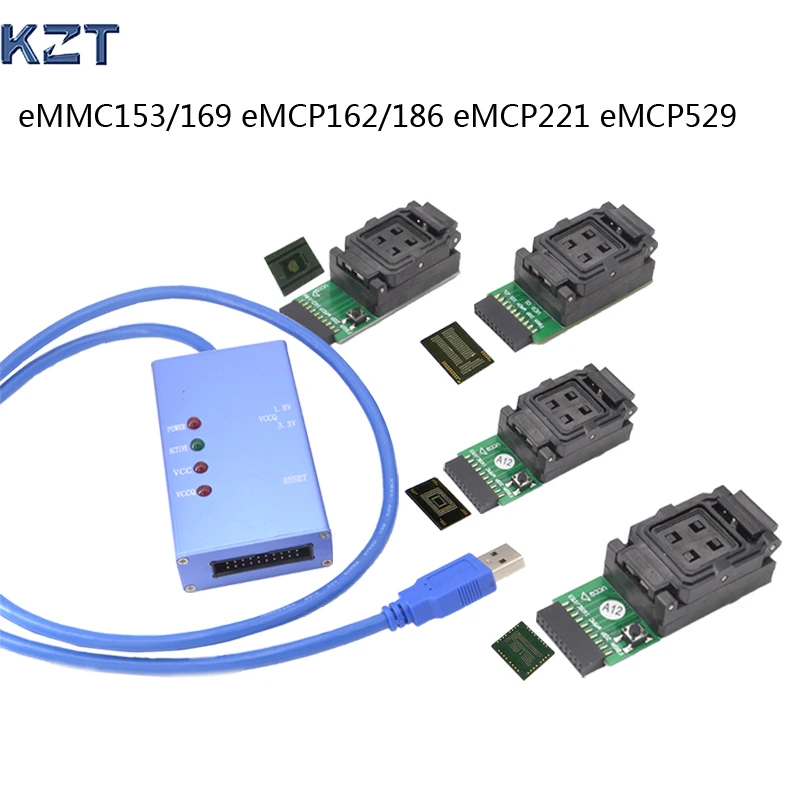 EMMC153 169 EMCP162 186 EMCP221 EMCP529 разъем 6 в 1 инструменты для восстановления данных для телефона android eMMC программатор розетка более быстрая скорость