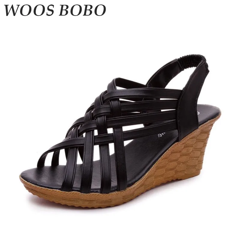 

BOBO Peep Toe Womens Wedge Sandals Fashion Heel Heels Concise Platform Shoes Breathable Soft Shoes Woman Brand Platfom 5cm-8cm