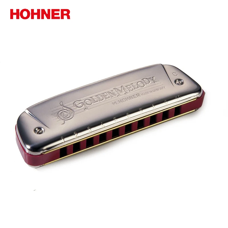 Hohner Золотая Мелодия 10 отверстий диатоническая губная гармоника блюз Арфа Gaita стандарт 10 отверстие Арфа(с красной коробкой