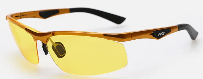 Мужские поляризованные солнцезащитные очки с алюминиево-магниевой оправой, солнцезащитные очки для рыбалки, вождения, UV400, поляризованные очки, стильные очки - Цвет линз: GOLD