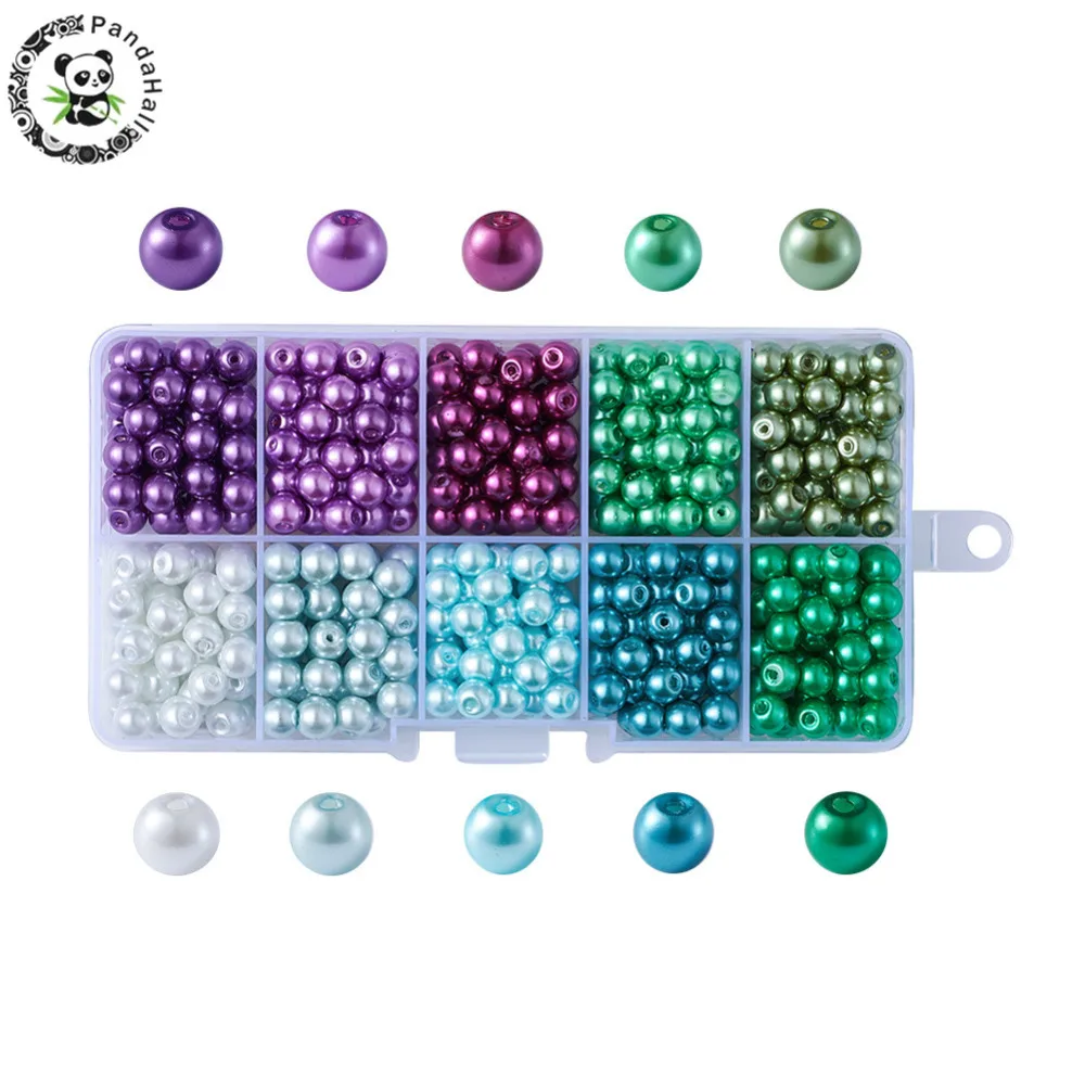 

6mm Round Glass Pearl Beads Mixed Color Beads For Jewelry Making Handmade DIY Bracelet Necklace Earrings Hole: 1mm About 500pcs