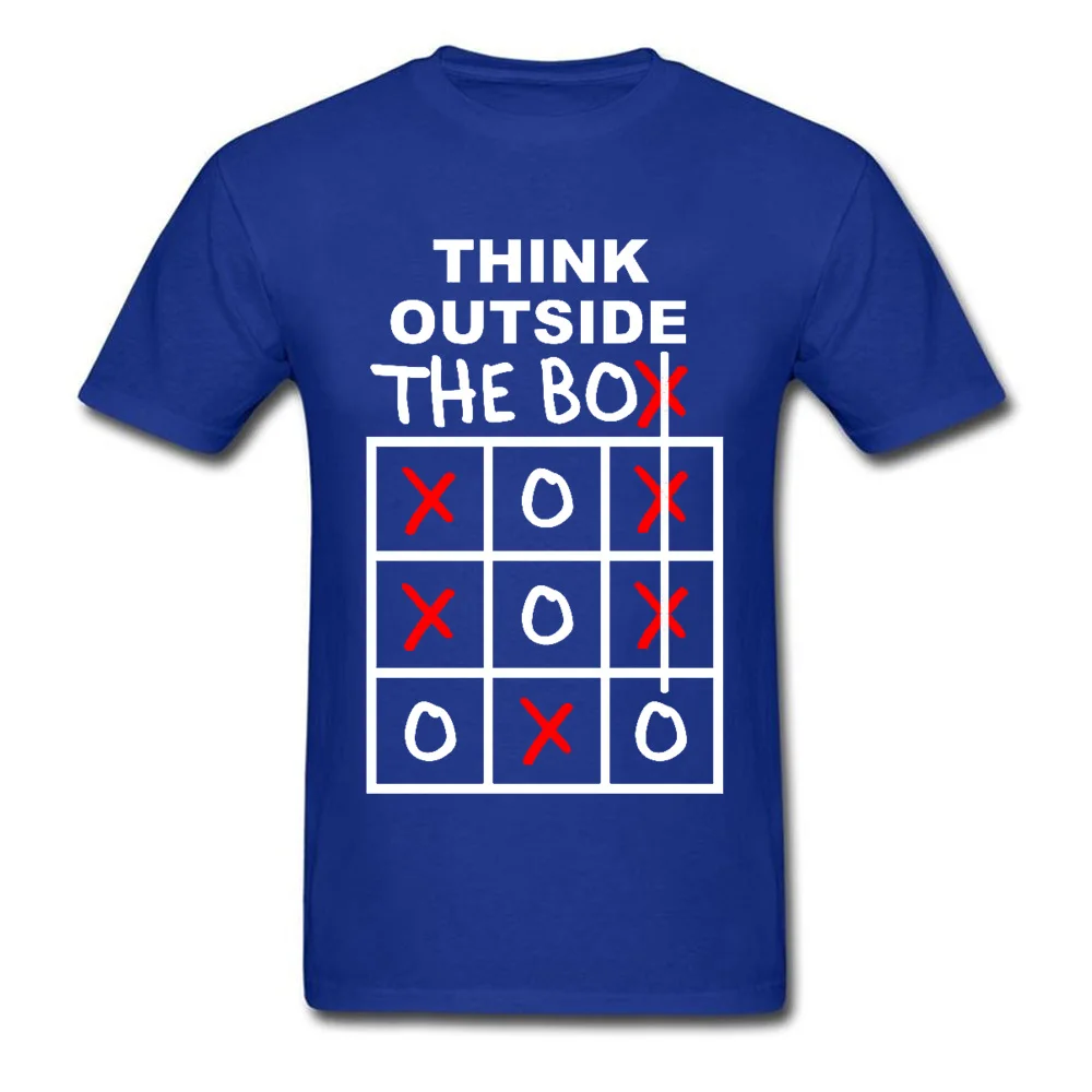 Think-Outside-The-Box-red 3D Printed Summer 100% Cotton Round Neck Mens Tops T Shirt Tops Tees New Arrival Short Sleeve T Shirts Think-Outside-The-Box-red blue