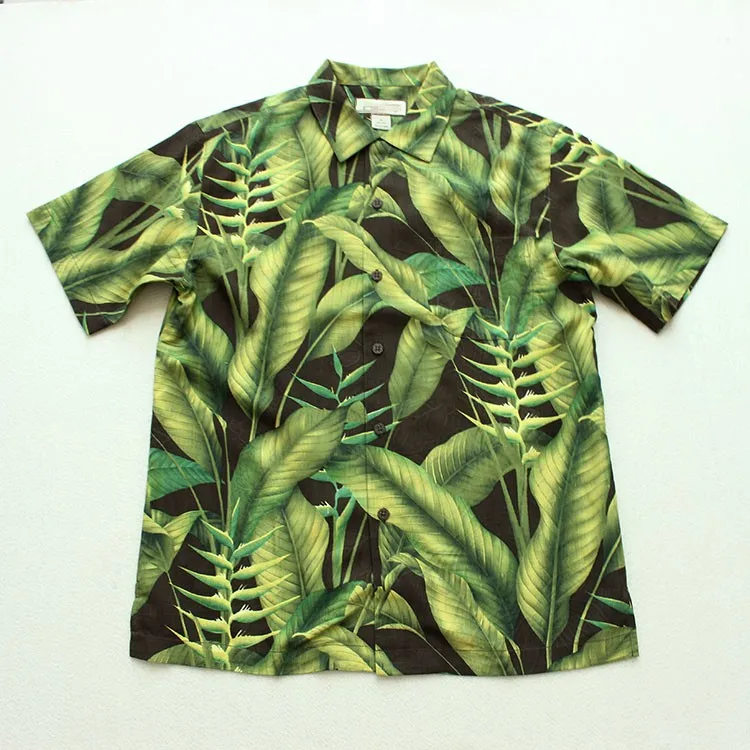 

Three Colors Silk Hawaiian Man Shirt Short Sleeve Print Summer Ins Fashion