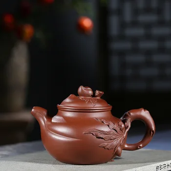

Purple Ink For Imprinting Of Seals Peach-shaped Mantou Kettle Preserve One's Health Kettle Kungfu Online Teapot Tea Set Gift