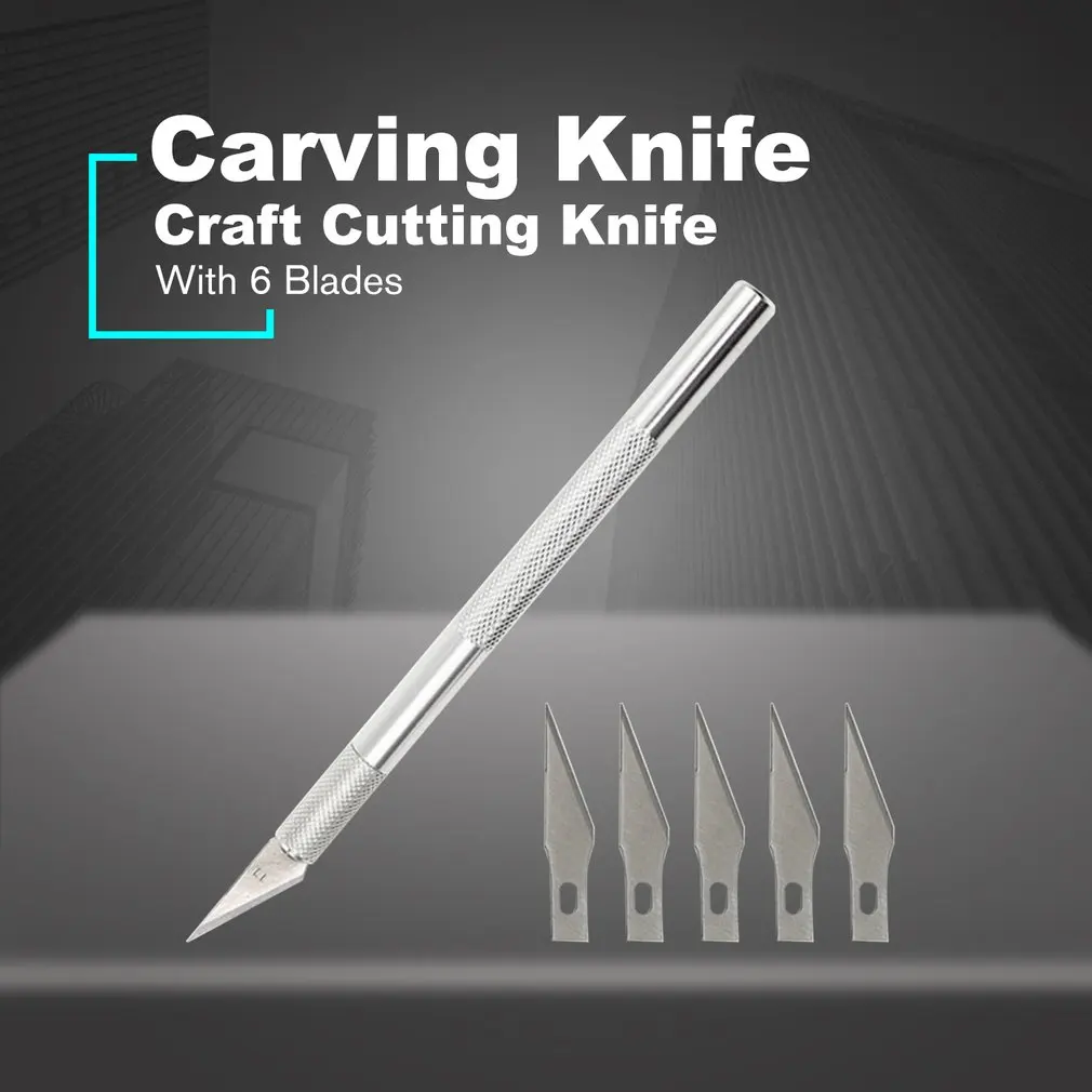 

6 Blades Craft Non-Slip Artwork Cutting Knife DIY Carving Stencil Scoring Chiseling Model Repairing Sculpture Scalpel Knife Hot