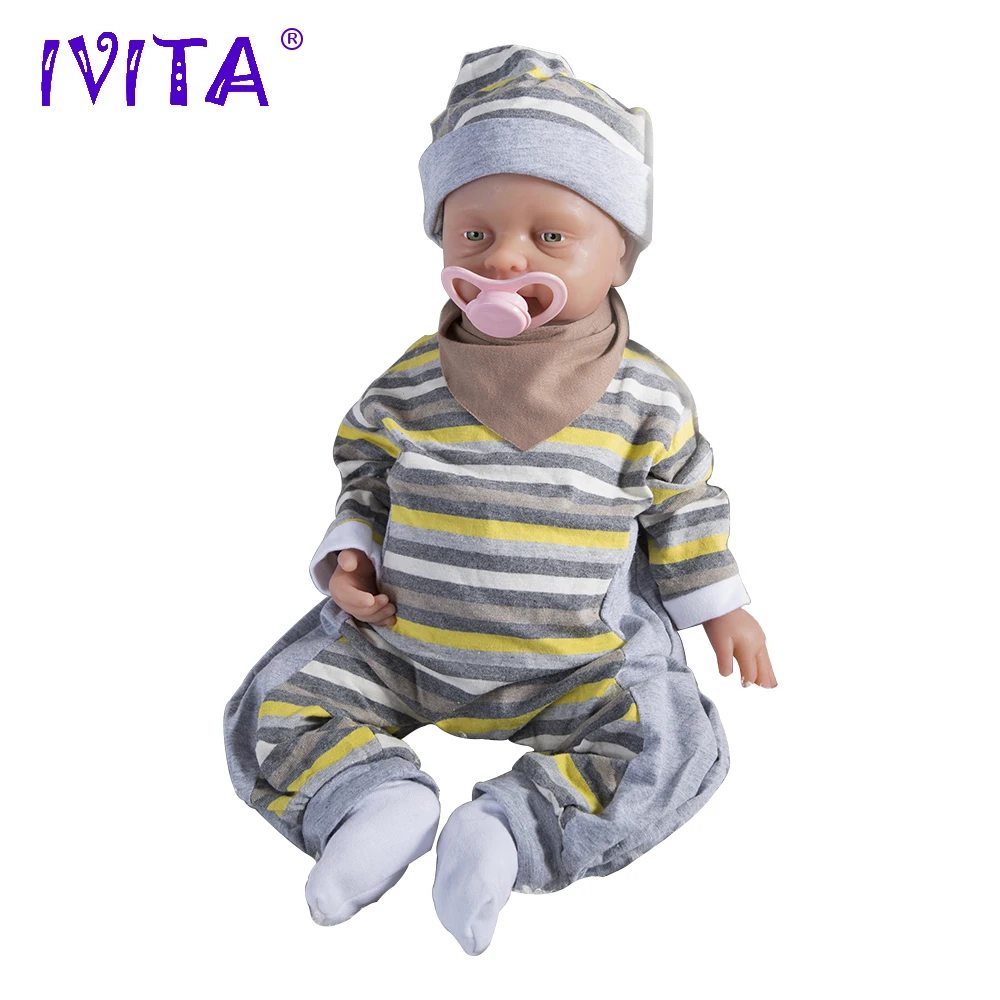 

IVITA 46cm Baby Doll Toy Baby Reborn Realisting Silicone Reborn Baby Dolls Babies Alive Toys For Children Artificial Babydoll