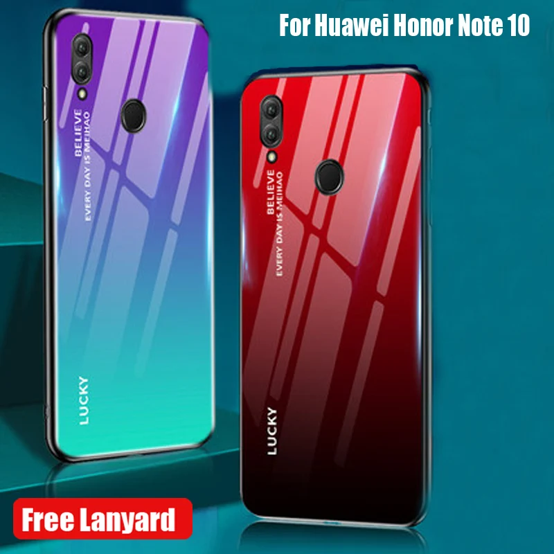 Чехол из закаленного стекла для Huawei Honor Note 10 чехол Мягкая силиконовая задняя