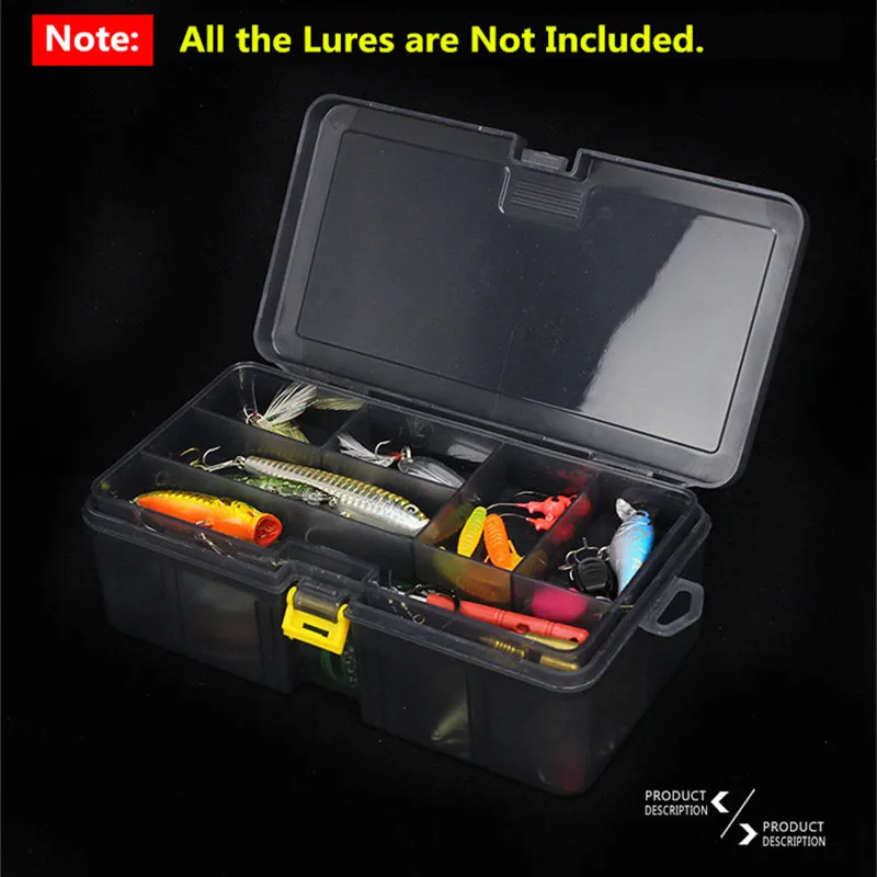 Double Layers Thickened Size Plastic Lure Fishing Box for Fishing Bait Tools Accessories Fishing Tackle Storage Box 21x12x6.5cm (10)