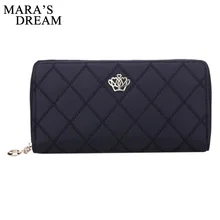 Mara’s Dream Women Wallet Clutch Bag Vintage Crown Embellishment Plaid Wallets Female ID Card Holder Purse Phone Case Money Bag