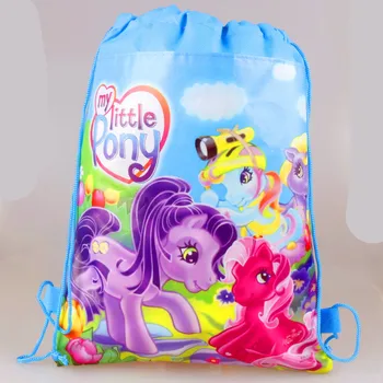 

36pcs My Little Pony Non-woven Fabric Backpack Party Supplies Kids Girl Travel School Bag Birthday Gift Mochila Drawstring Bag