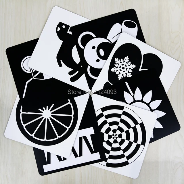 black and white baby cards