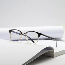 COLORSUN Anti-blue Glasses Frame Fashion Eyewear Metal Optical Glasses Frames Men Women Hyperopia Eyeglasses Clear Goggle