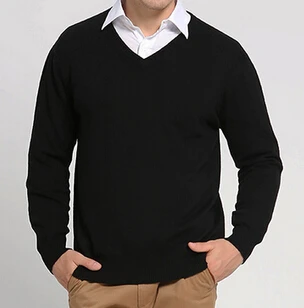 Новое поступление мужские модные кашемировые пуловеры основные горячие продажи свитера кашемировая смесь с фабрики OEM DFP939 - Цвет: Vblack