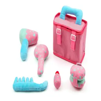 

Kids Girls Pretend Play Beauty Fashion Toy Children Princess Push Makeup Kit Soft Mini cosmetic Bag with Stuffed lipstick mirror