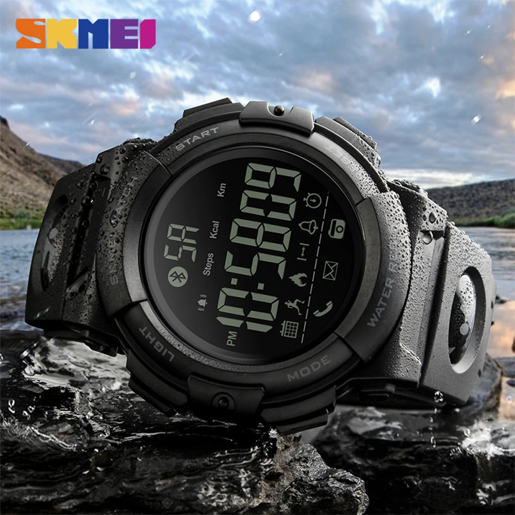 

SKMEI Fashion Men's Wristwatch Cool Sport Watch App Reminder Pedometer Calories Distance