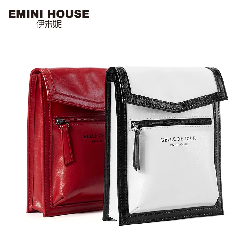 EMINI HOUSELetter Element, кожаная сумка для телефона, роскошные сумки, женские сумки, дизайнерские сумки через плечо для женщин, сумка через плечо