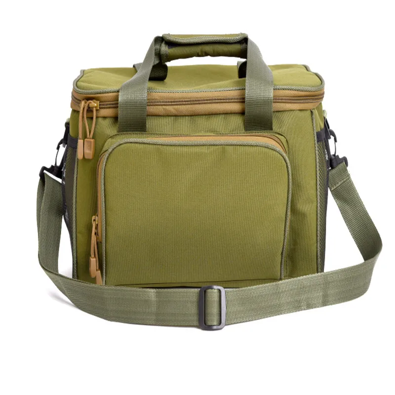 

Army Green Lure Fishing Tackle Bags Outdoor Square Way Fishing Bags 600D Canvas Multi-Purpose Handle Shoulder Lure Fishing Bags