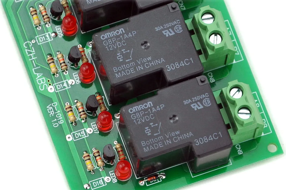 8-канальный сетевой видеорегистратор SPST-NO 30Amp Мощность триггерный релейный модуль доска, 12 V версия, 30A