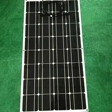 Чистая, Экологически чистая 100 Вт 12 В полугибкая изогнутая батарея солнечных панелей, моно ячейка