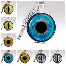 Новая мода кошачий глаз стеклянный кабошон кулон тигровый глаз арт фото, ожерелье ручной работы огра глаз ювелирные изделия