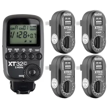 

Godox XT32C 2.4G 1/8000s Flash Trigger for Canon+ 4pcs XTR-16 for AD180 AD360II