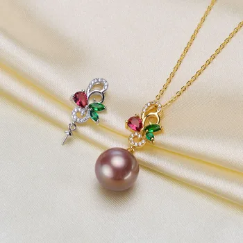 

DIY Jewelry 925 Sterling Silver Pearl Pendant Classical Necklace Pendant Setting Findings Parts Fittings Women Accessories